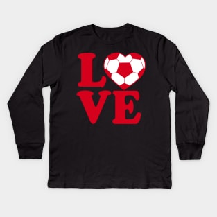 I Love Soccer Kids Long Sleeve T-Shirt